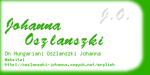 johanna oszlanszki business card